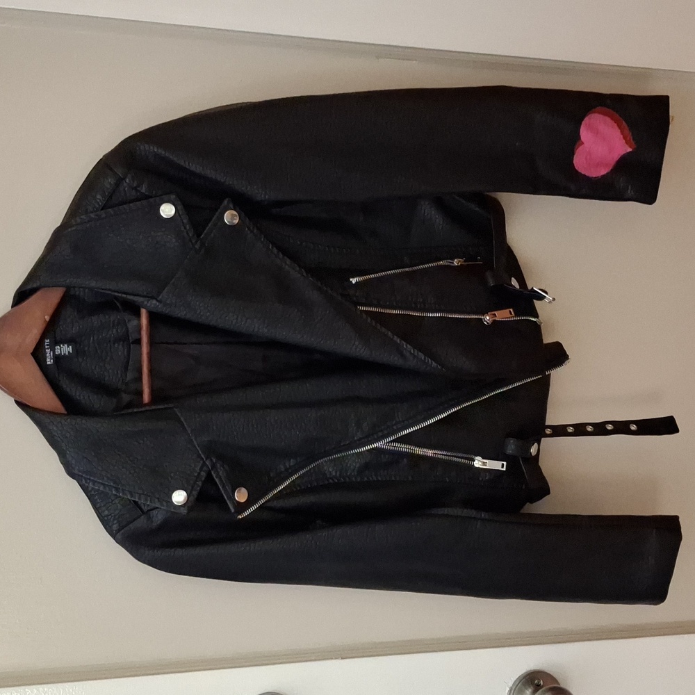 Brunette The Label "Stacey" Faux Leather Biker Jacket